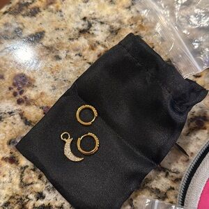 Sif Jakobs Hoops with Moon Charm